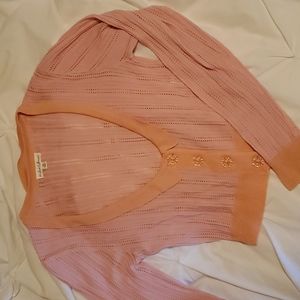 For Love and Lemons Pink and Peach Pointelle Cardigan
